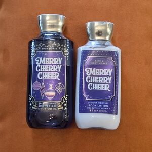 Bath & Body Works Merry Cherry Cheer Shower Gel & Lotion Full Sizes New Sealed